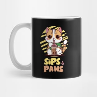 Sips & Paws Boba Cat Mug